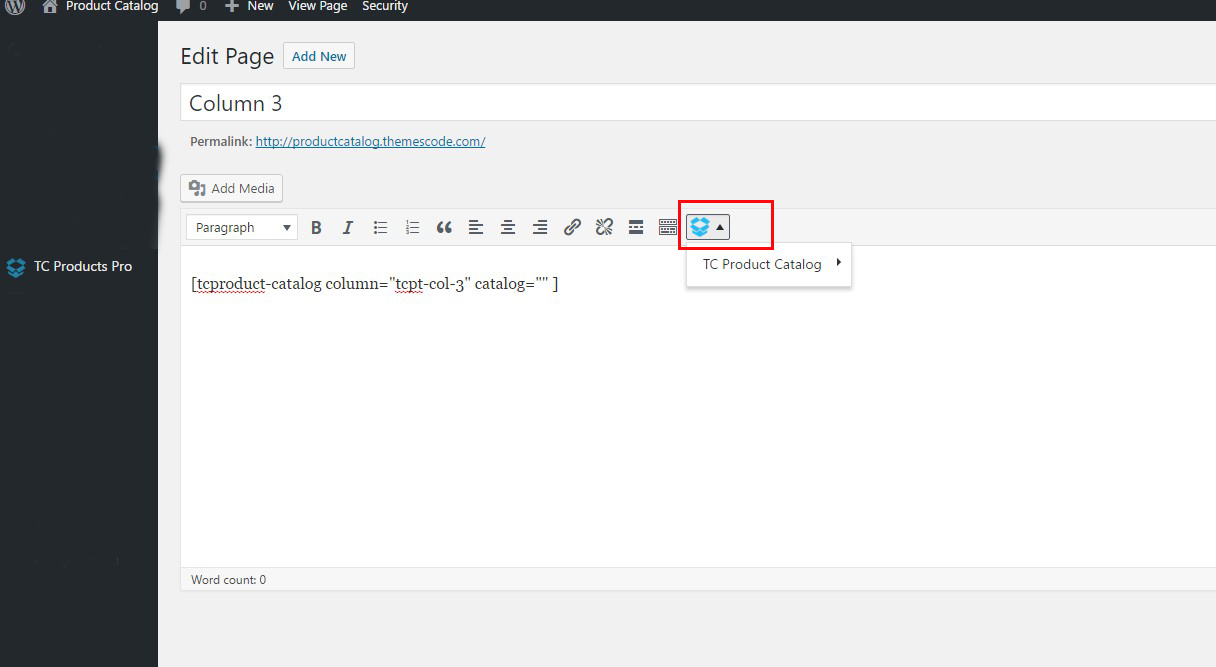 product catalog template word